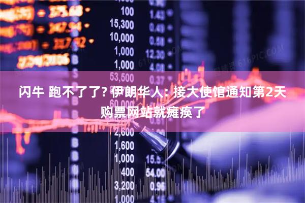 闪牛 跑不了了? 伊朗华人: 接大使馆通知第2天购票网站就瘫痪了